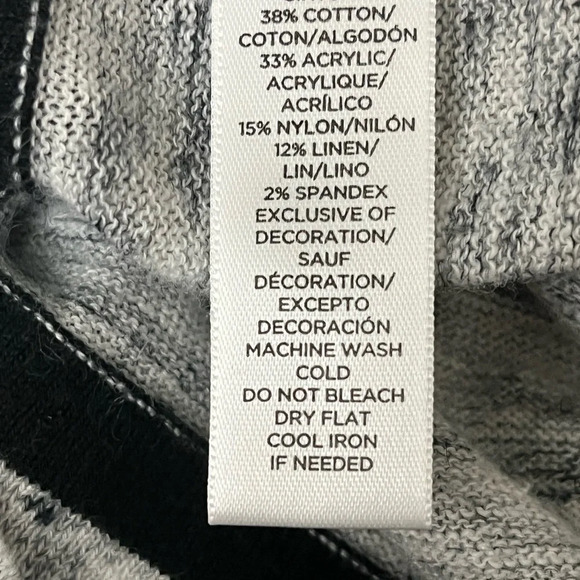 Lou & Gray Marled Linen Blend Loose Knit Open Cardigan Modest Mature Minimalist - Picture 6 of 9